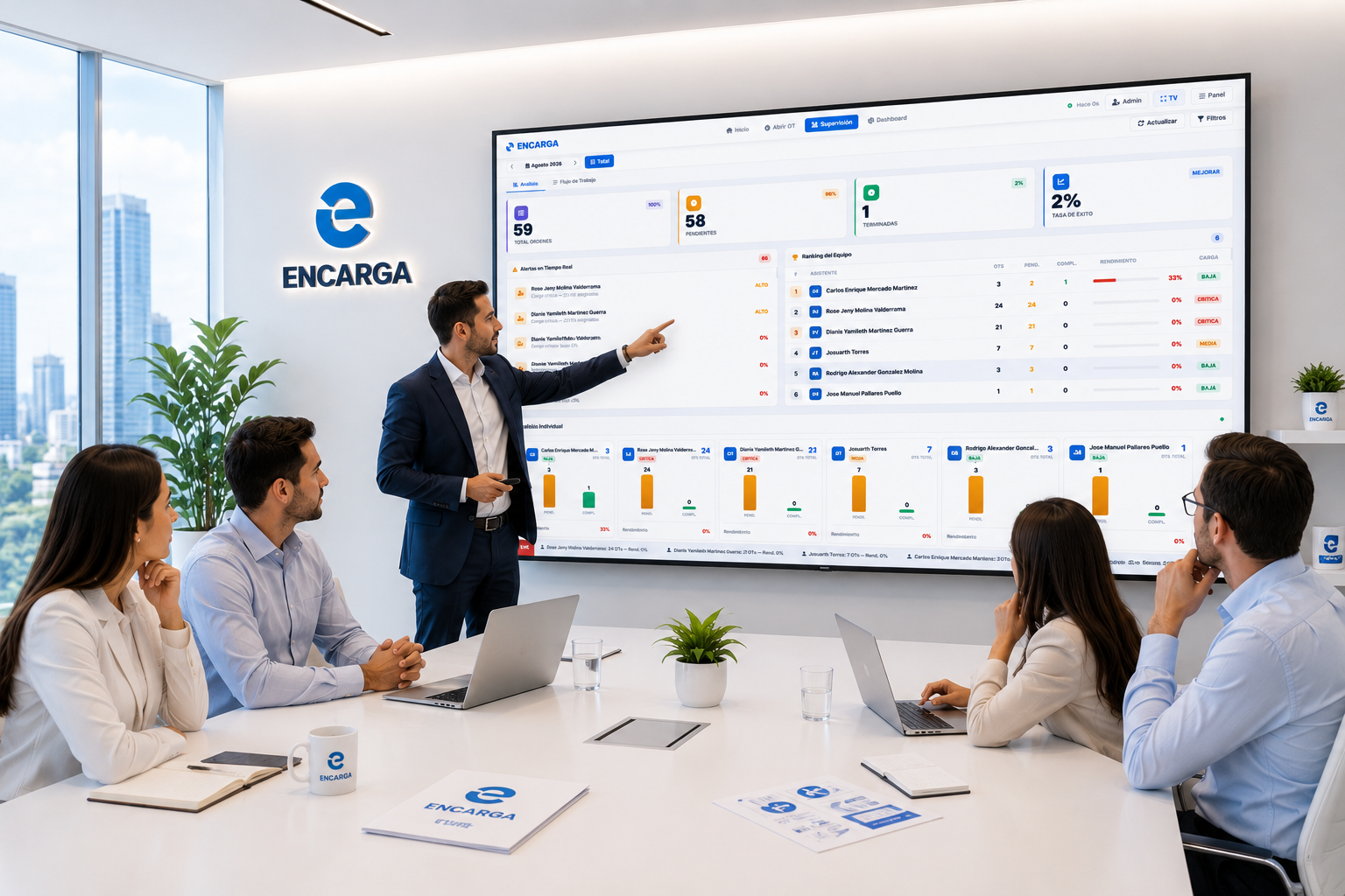 ENCARGA Dashboard en tablet